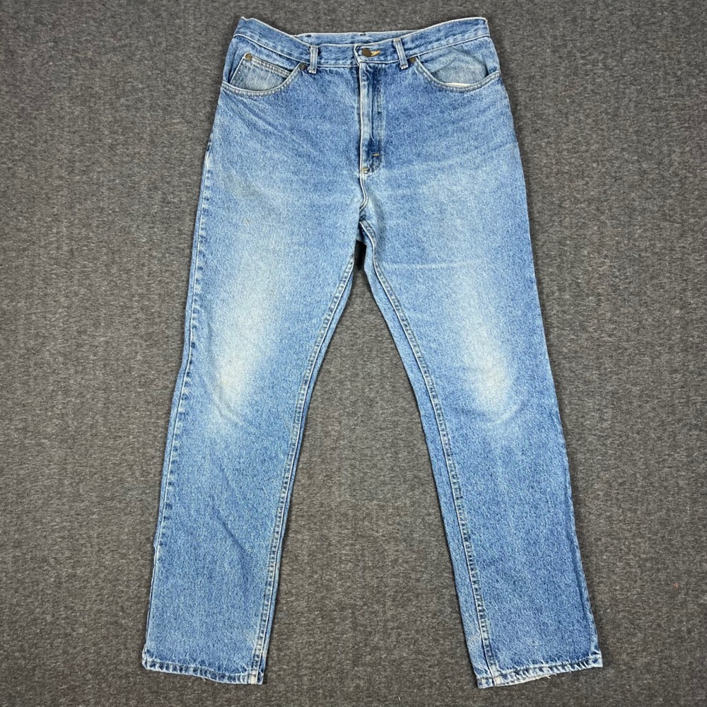Vintage Lee Rider Straight Leg Jeans Mens 36x34 (Actual 32x31) Union Made in USA